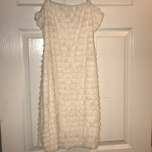 Ivory Ruffle Mini Dress - Picture 4 of 4